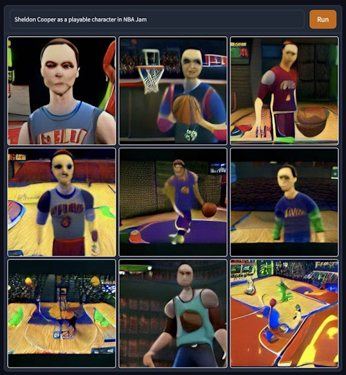 “Sheldon Cooper as a playable character in NBA Jam”